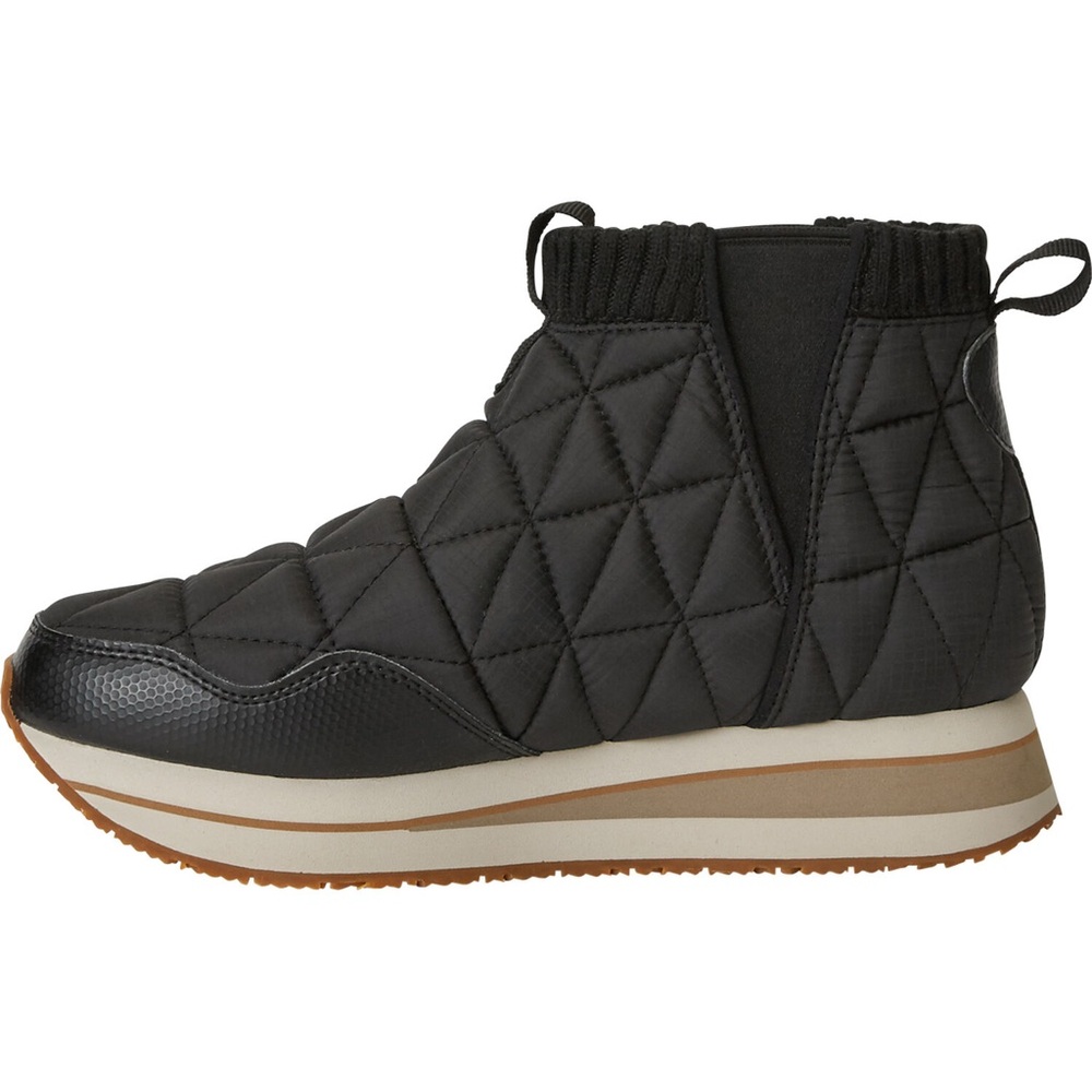 Teva ReEmber Mid Black Quilted Ankle Boots with Tan Accents